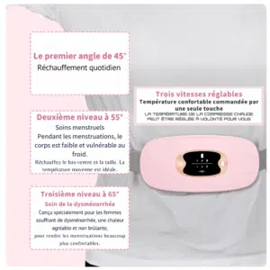 The first leg of 45° Daily uterine warming Daily uterine maintenance mild heat The temperature warms the body ThermaCare Pro™ - La Révolution de la Thermothérapie Intelligente