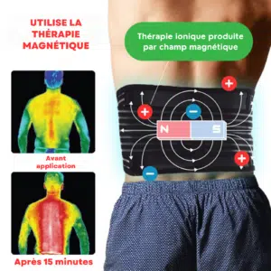 UTILIZES MAGNETIC THERAPY Ceinture de Soutien Lombaire Auto-Chauffante